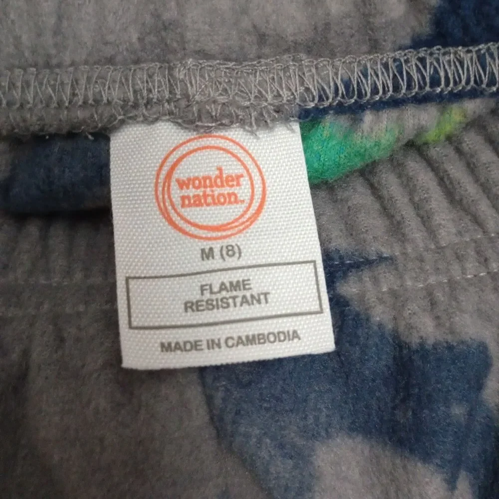 2 Wonder Nation Pajama Sets Long Sleeve Straight Leg Fleece Pants Size Medium 8